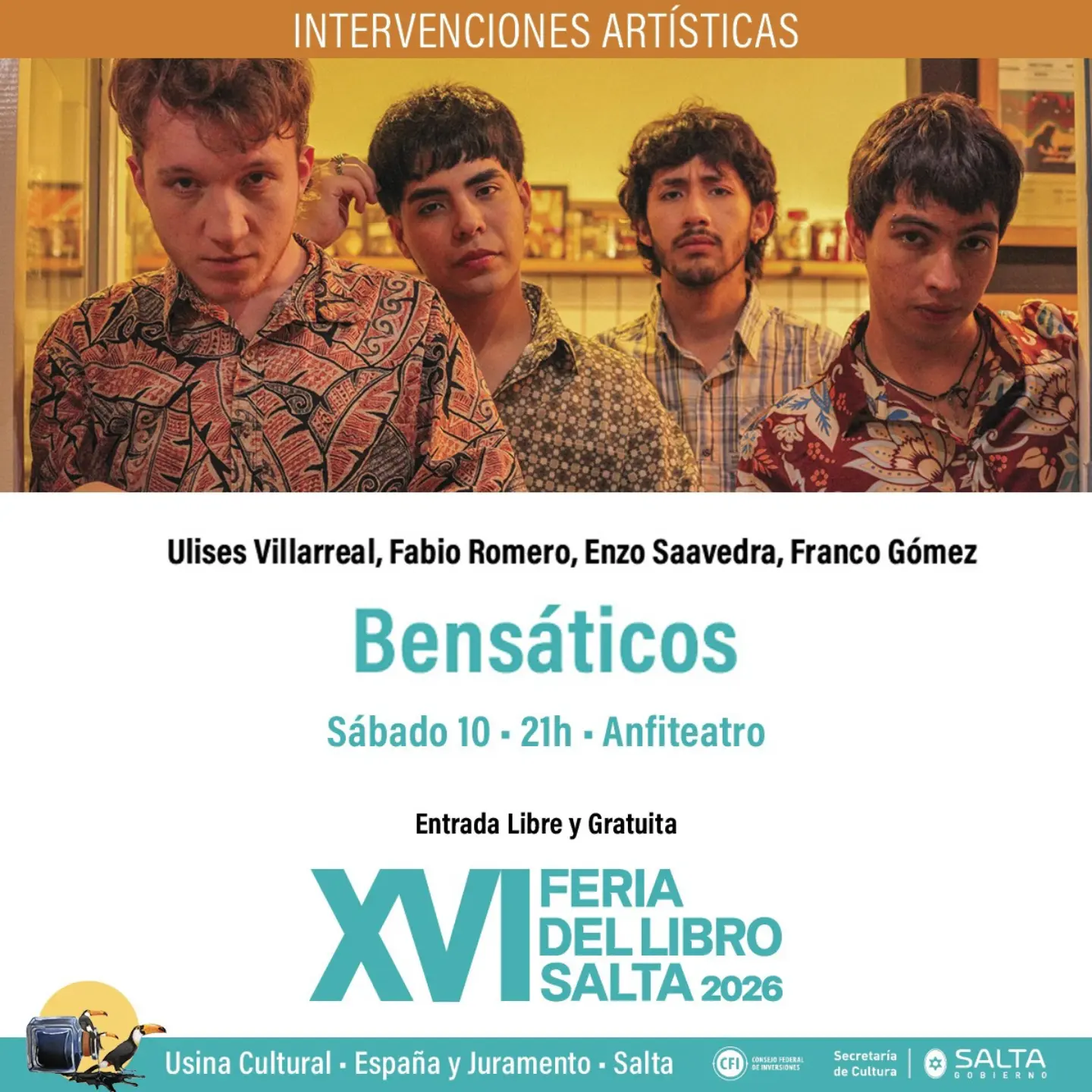 XVI Feria del Libro Salta 2026 - Intervenciones Artísticas: Bensáticos.