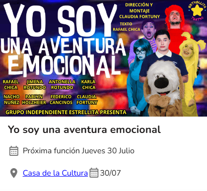Yo soy una aventura emocional.