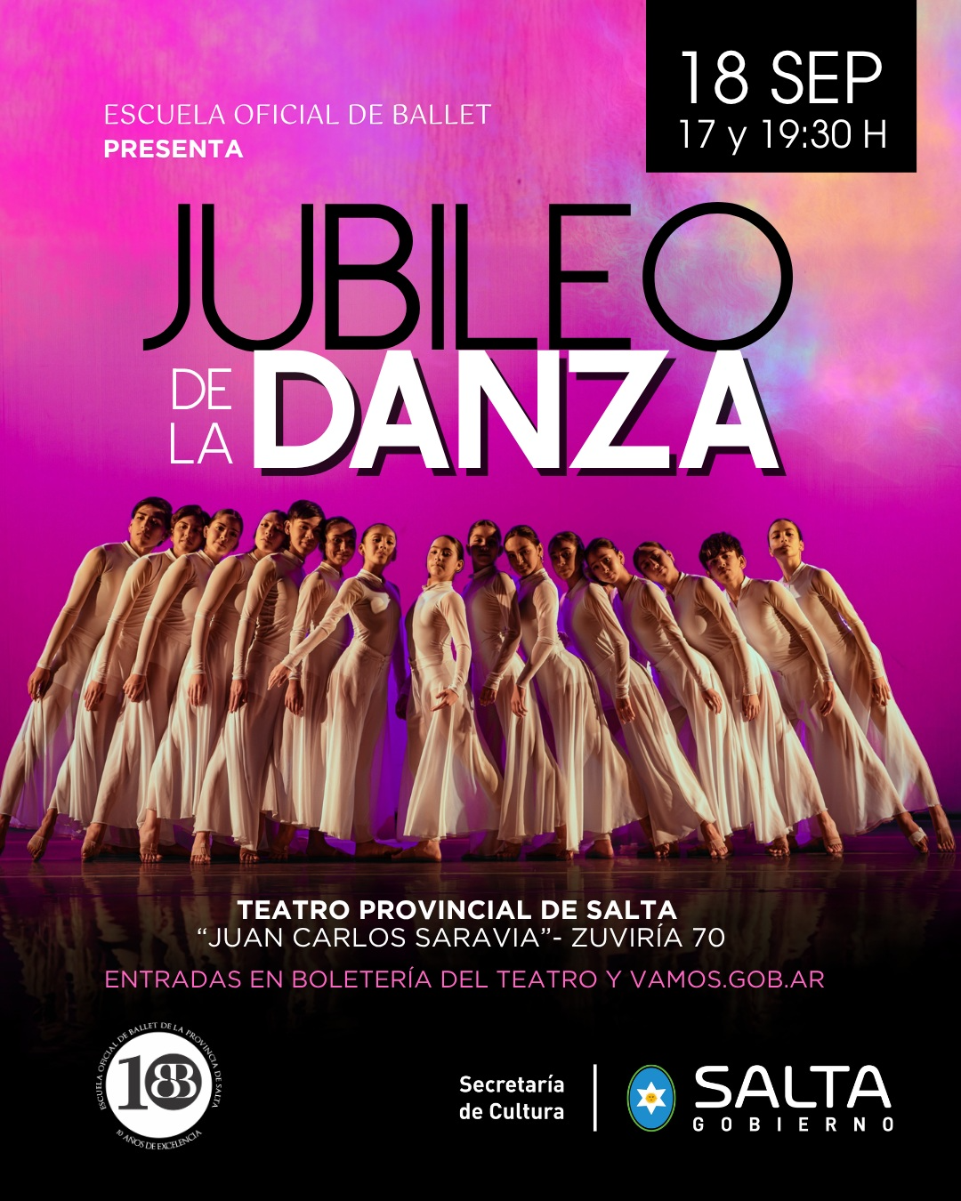 Escuela oficial de Ballet presenta "Jubileo de la Danza" (Jóvenes y Adultos desde 13 años).