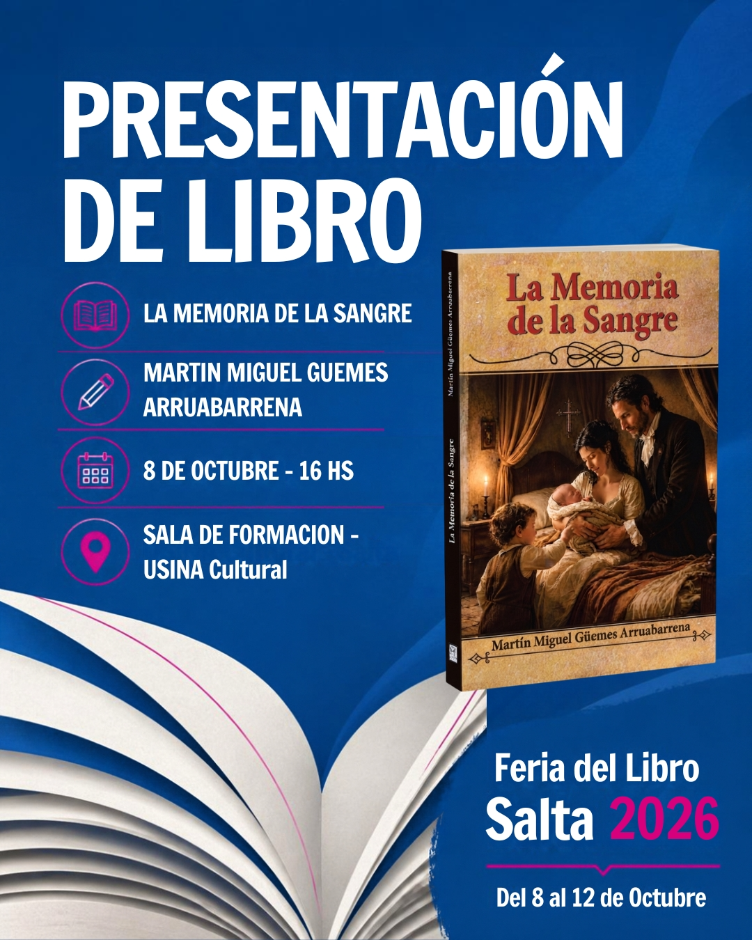 XVI Feria del Libro Salta 2026 - Presentación del libro "La Memoria de la Sangre".