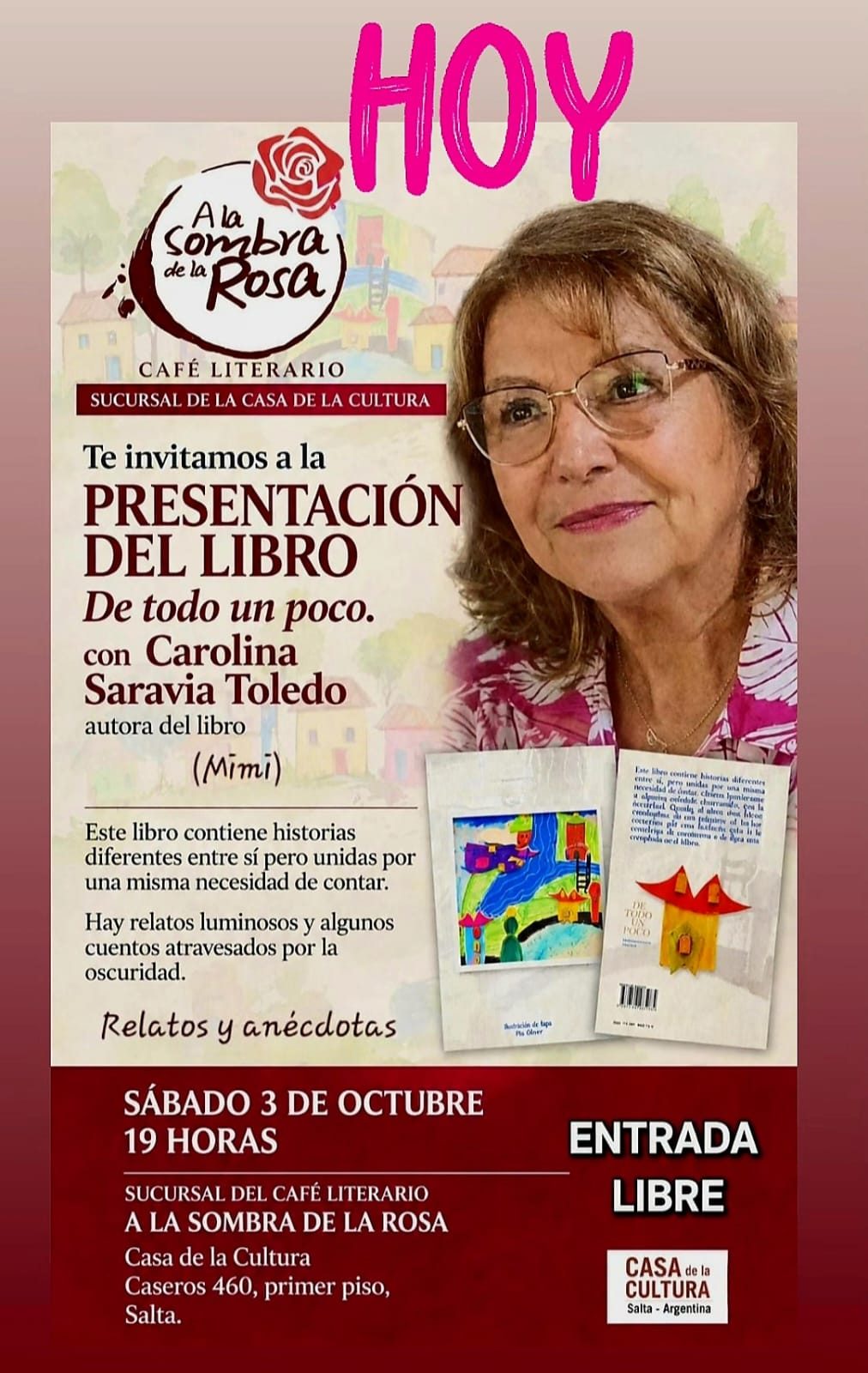 Presentación del libro “De todo un poco”, con Carolina Saravia Toledo (Mimi).