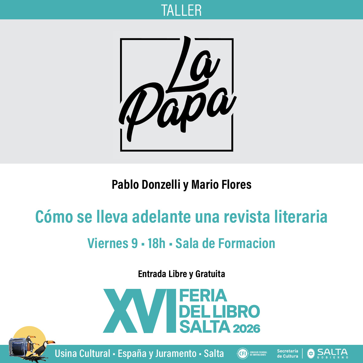 XVI Feria del Libro Salta 2026 - Taller "La Papa".
