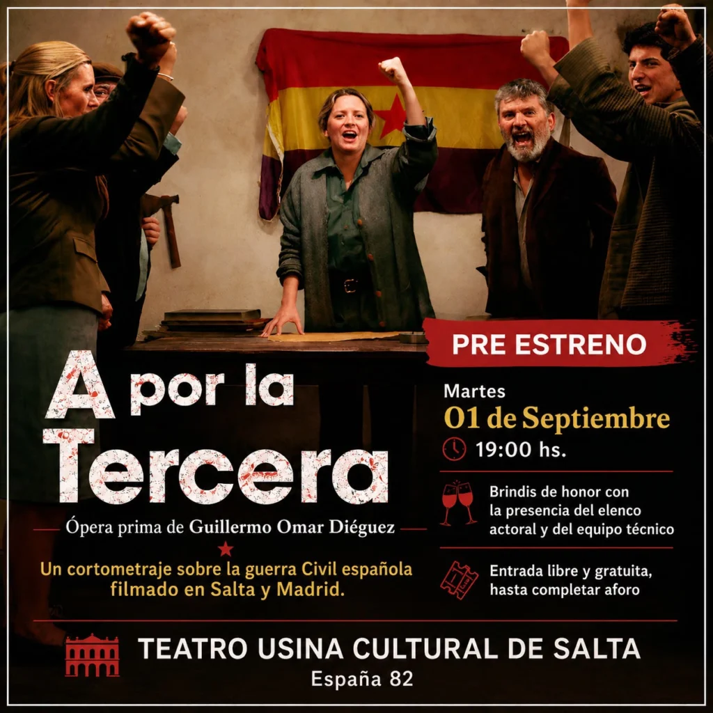 Proyección del cortometraje Salteño “A por la tercera”.