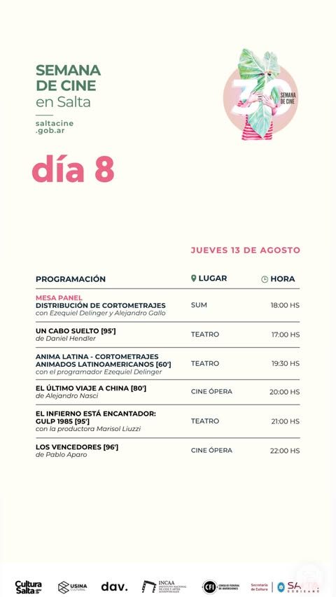 30 Semana del Cine en Salta - Día 8.