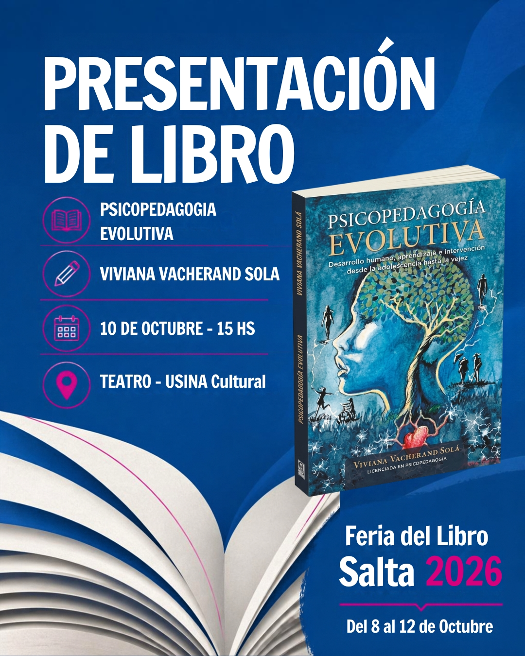 XVI Feria del Libro Salta 2026 - Presentación del libro "Psicopedagogía evolutiva".