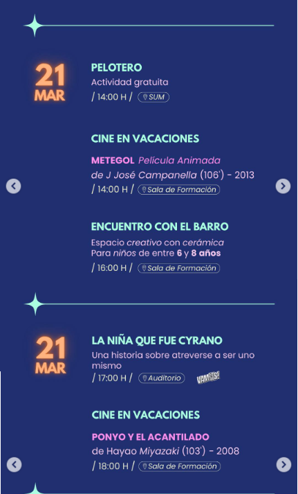 Vacaciones en la Usina Cultural - Programación.