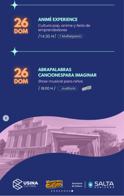 Vacaciones en la Usina Cultural - Programación.